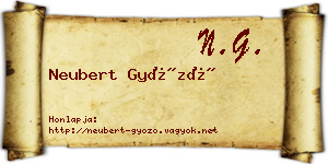 Neubert Győző névjegykártya